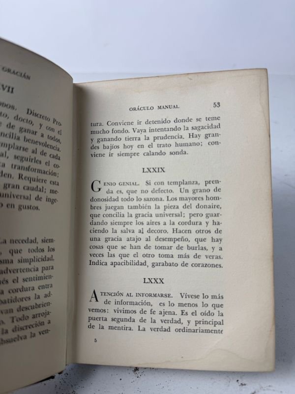 BALTASAR GRACIAN ORÁCULO MANUAL Y ARTE DE PRUDENCIA - Edición de 1956 - imagen 5