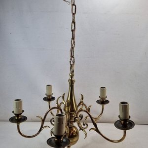 Araña Colgante Clásica de 5 Luces en Metal Dorado - imagen 1