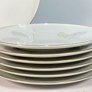 Juego de Postre Porcelana Bavaria Blanco Decoración Floral (7 Piezas) - imagen 2