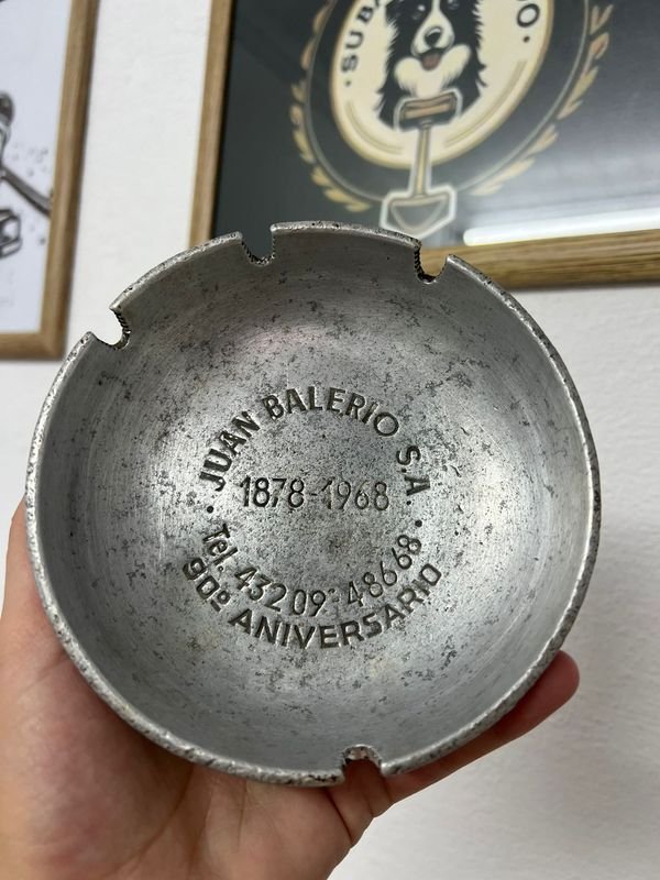 Antiguo Cenicero Juan Balerio - Vaso de plata antigua - imagen 3