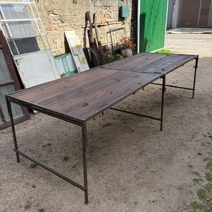 Mesa Plegable Grande de Madera y Hierro - imagen 1