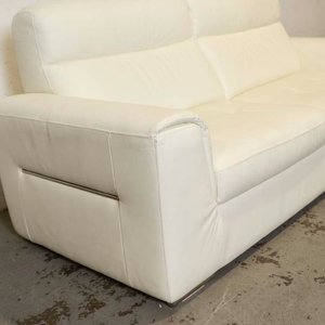Sofá de Dos Cuerpos Blanco con Patas Cromadas - imagen 2