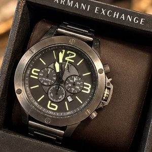 Reloj Armani Exchange AX1507 Cronógrafo Acero Negro Caja Original - imagen 3