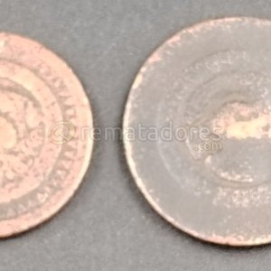 Dos Monedas Antiguas de Bronce con Diseño Circular - imagen 2