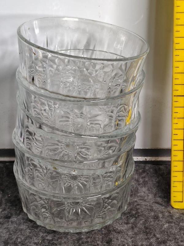 Lote de 5 Potes de Cristal Labrado Francés Arcoroc