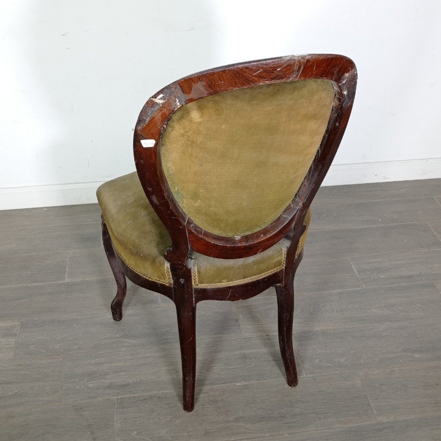 Silla en cedro de estilo con tapizado descolorido - imagen 6
