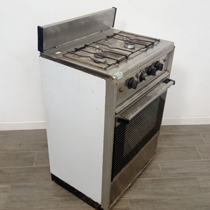 Cocina de 2 hornallas marca 'Delne' en acero inoxidable - imagen 4