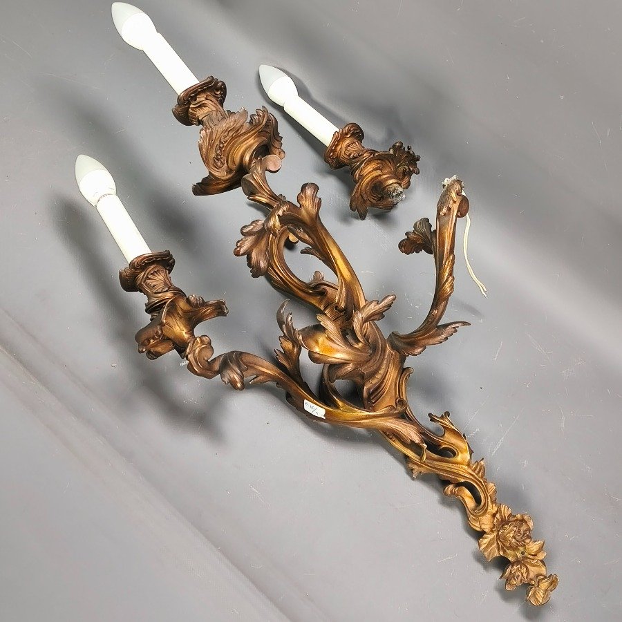 Lámparas de pared francesas ornamentales en bronce - imagen 10