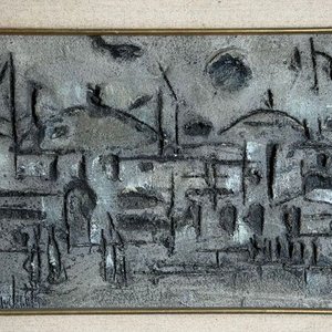Obra Matérica "Escena de Ciudad" de José Arditti, 20 x 29 cm - imagen 2