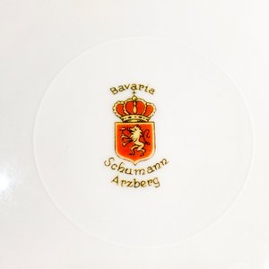 Seis Platos Llanos Bavaria Schumann Arzberg Diseño Hojas Filo Dorado - imagen 3