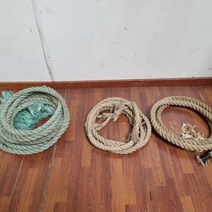 Lote siguiente: Conjunto de 3 Tramos de Soga de Fibra Natural y Sintética