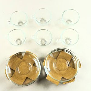 Juego de Seis Tazas de Vidrio con Platillos - imagen 2