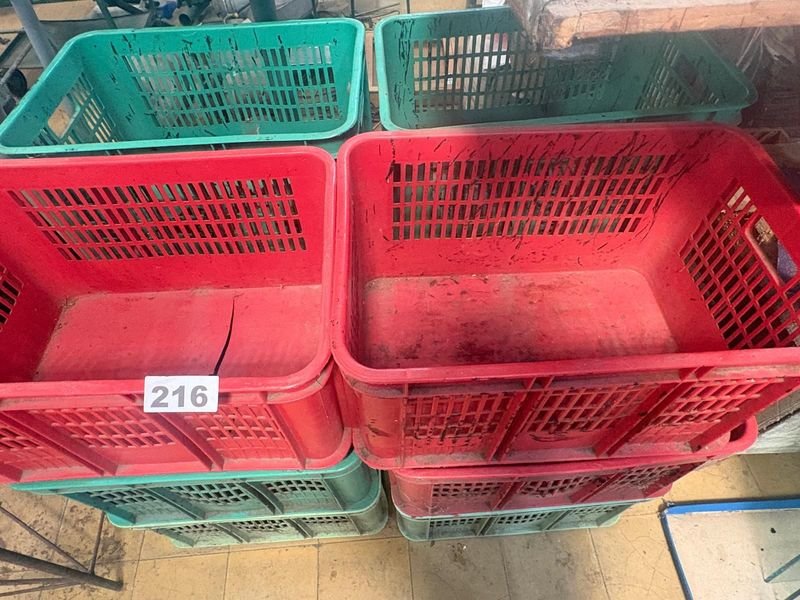 Lote de 12 Cajones Plásticos Rojos y Verdes