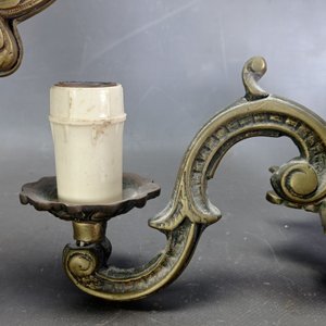 Lote de 2 Arañas Francesas de Bronce con Cadena y Florón - imagen 3