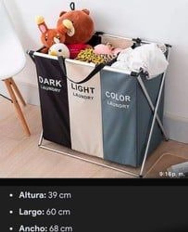 Cesto para ropa de primera calidad con compartimentos y etiquetas - imagen 1