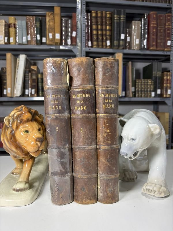 Lote siguiente: Tres Tomos de el Mundo en la Mano en Español 1876