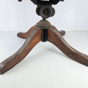 Sillón de Escritorio Antiguo de Roble con Mecanismo Giratorio - imagen 5