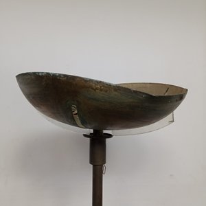 Lámpara de Pie Mid Century Bronce y Acrílico con Detalles a Reparar - imagen 4