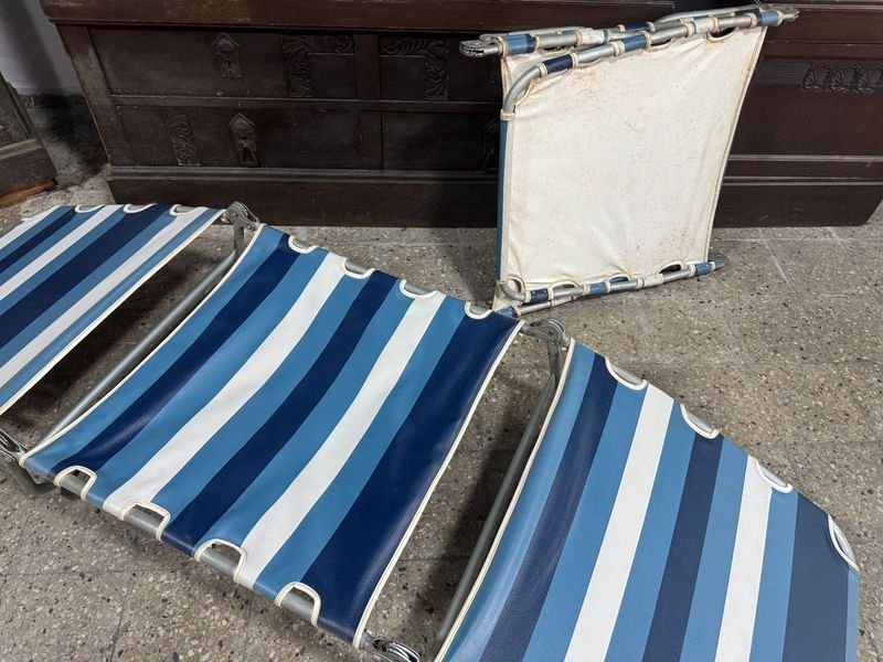 Catres antiguos en metal galvanizado y lona - imagen 7