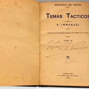 Libro "Temas Tácticos" Tomo III, Colección General Berisso, Edición 1927 - imagen 1