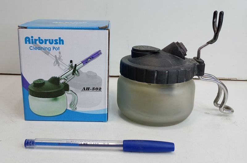 Vaso Limpiador de Aerógrafo Airbrush AH-502 con Accesorios y Caja