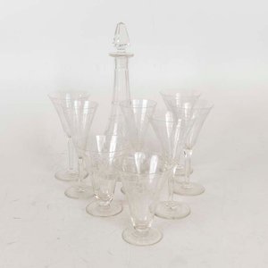 Botellón de Cristal con Tapón y 11 Copas con Guarda - imagen 1