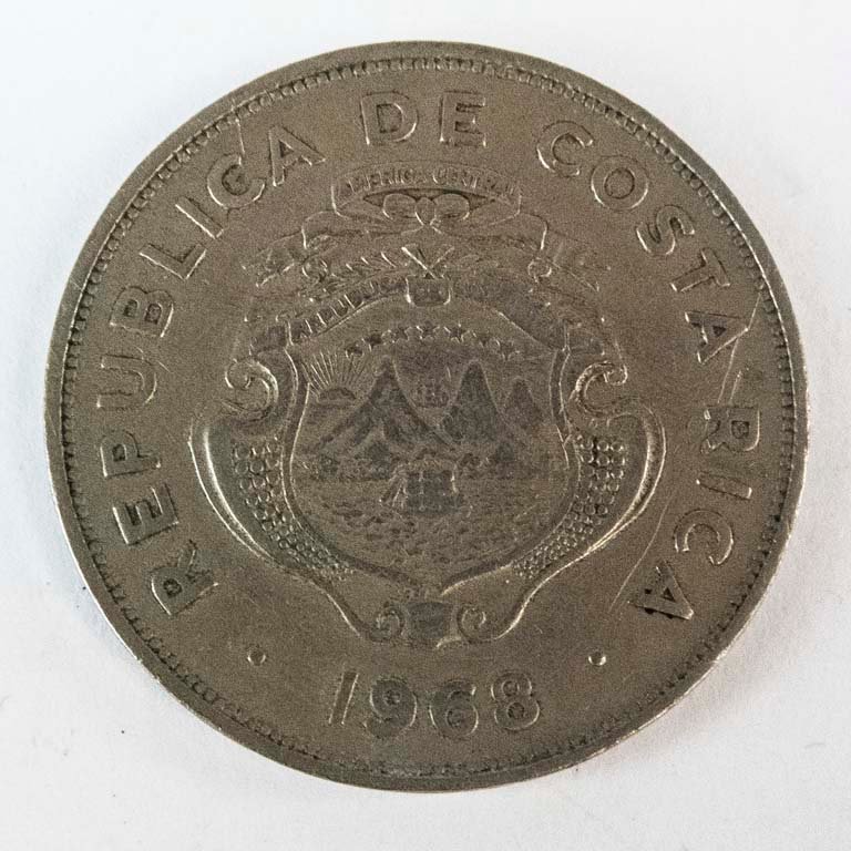 Moneda de Costa Rica de 2 Colones de 1968