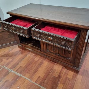 Antiguo Aparador Trinchante Roble Macizo Estilo Renacimiento Español - imagen 6