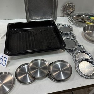 Bandeja esmaltada, acero inoxidable, posavasos y cubiertos - imagen 3