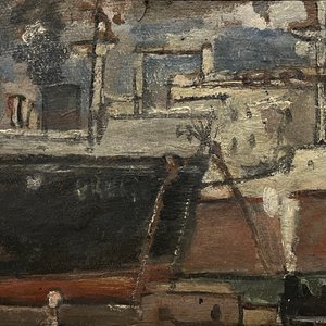 Lote siguiente: Oleo "Puerto" de José Gurvich, 1952