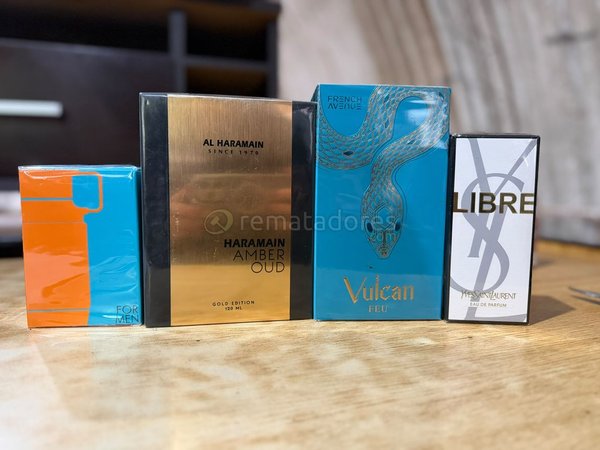 Perfumes Al Haramain Amber Oud, French Avenue Vulcan y Yves Saint Laurent Libre