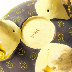 Potiche oriental en porcelana asas animales mitológicos tapa en bronce de 29 cm - imagen 7