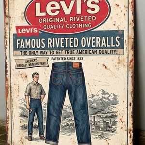 Lote anterior: Cartel Metálico Decorativo Levi's Original Riveted Overalls 28x19 cm