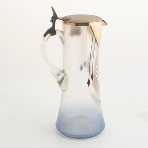 Jarra y 2 Vasos de Cristal Veneciano con Esmalte y Tapa Metálica - imagen 3