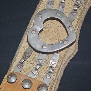 Cinto de Cuero Crudo con Apliques de Plata y Oro, Sellado Miglionico - imagen 11