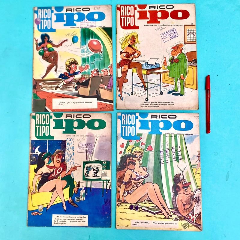 4 Revistas "Rico Tipo" - Década de 1970
