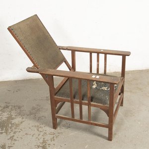 Sillón Morris de Roble con Respaldo Reclinable - A Restaurar - imagen 3