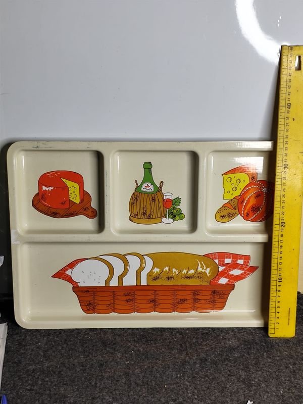 Bandeja Copetinera Plástica con Dibujos de Comida