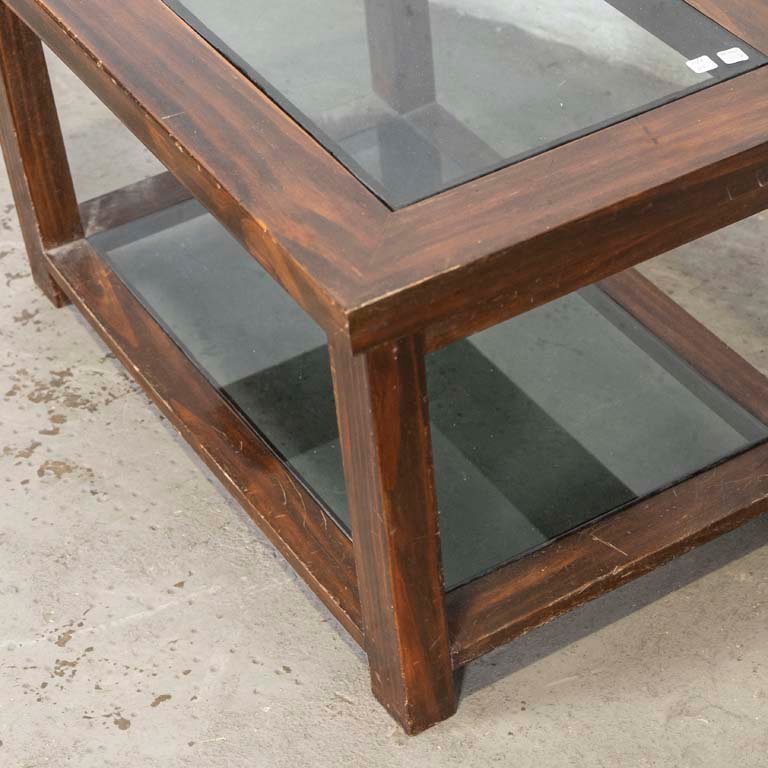 Mesa de living con tapa y estante de vidrio - imagen 3
