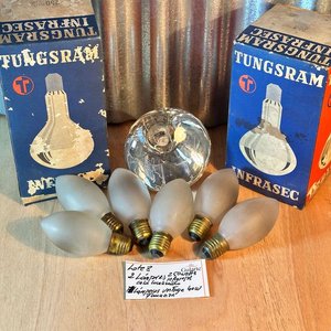 2 Lámparas de Calor 250 Whats y 6 lámparas esmeriladas vintage - imagen 2