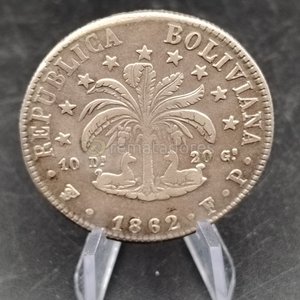 Lote anterior: Moneda Antigua Boliviana de 1862 - 10 Din. 20 Grs.
