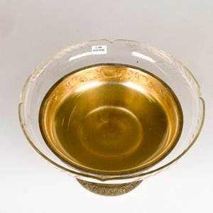 Centro de Mesa Metálico con Cuenco de Cristal Grabado - imagen 4