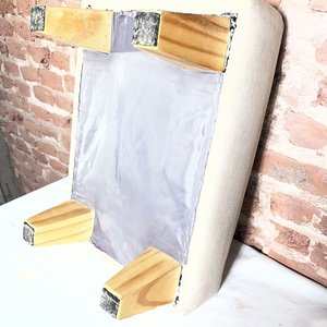 Banqueta Tapizada Beige con Patas de Madera - imagen 5