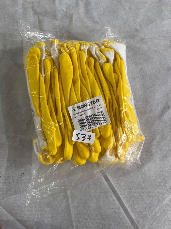 Guantes Norstar Amarillos de Algodón Talle 10