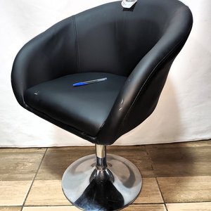 Butaca Giratoria Tapizada Eco Cuero Negra para Peluquería - imagen 3