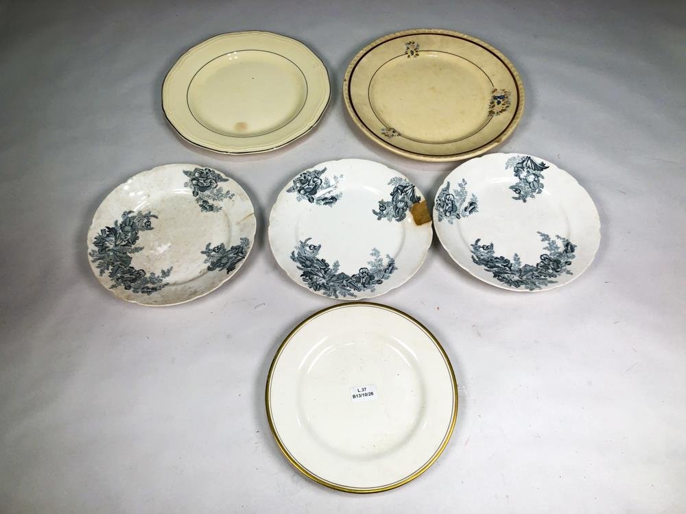 Seis Platos Decorativos Johnson Bros "Paris" con Borde Dorado