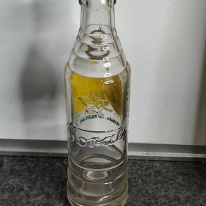Botella Antigua Limól de Vidrio Transparente - imagen 3