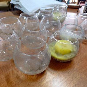 Lote de 12 Fanales de Vidrio con Velas - imagen 2
