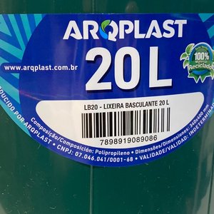 Papelera Plástica Verde 20L con Tapa Vaivén Gris y Base Negra - imagen 7