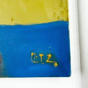 Cuadro al óleo "Dama con Sombrero" sobre fibra, 40x30 cm, con marco blanco - imagen 3